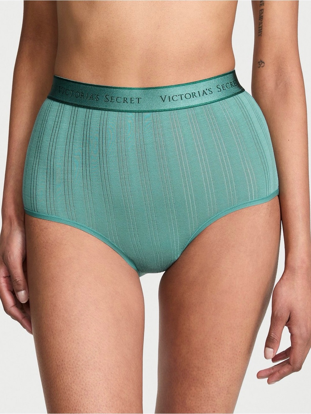 Victoria's Secret High-Waist Ribbed Briefs — Teal